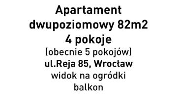 Mieszkanie 4-pokojowe Wrocław Ołbin, ul. Mikołaja Reja