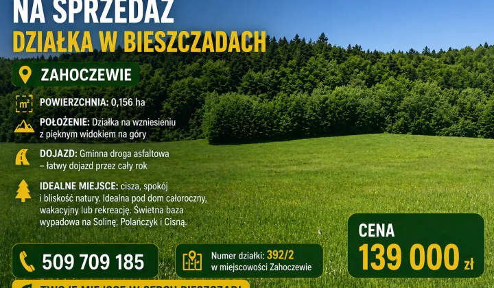 Działka budowlana Zahoczewie
