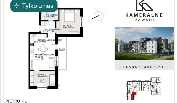 Mieszkanie 3-pokojowe Białystok Zawady, ul. św. Krzysztofa