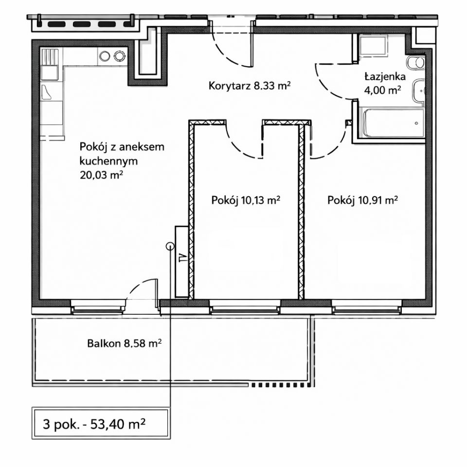 Mieszkanie 3-pokojowe Kraków Mistrzejowice, os. Piastów. Zdjęcie 9