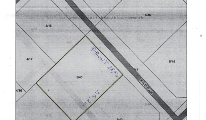 Działka budowlana Chyby, Kalinowa -wjazd od Szamotulskiej