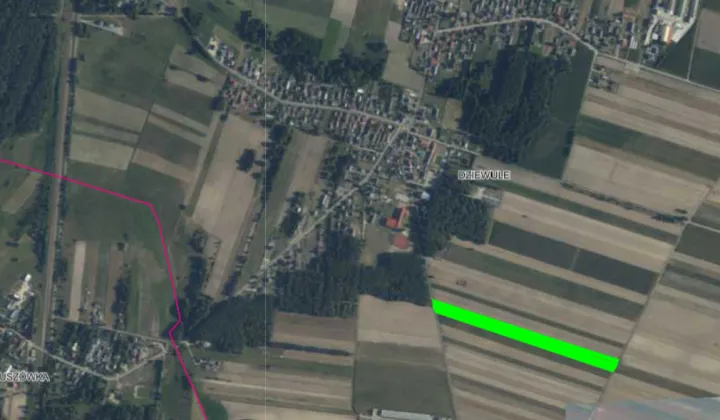 Działka rolna Dziewule, ul. Kościelna
