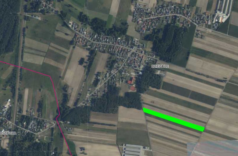 Działka rolna Dziewule, ul. Kościelna. Zdjęcie 1