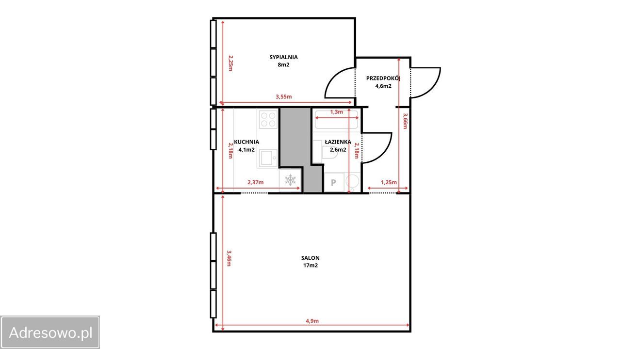 Mieszkanie 2-pokojowe Łódź Dąbrowa, ul. Juliusza Kossaka. Zdjęcie 13