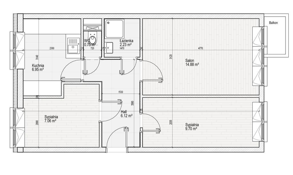 Mieszkanie 3-pokojowe Białystok Piaski, ul. Bułgarska. Zdjęcie 5