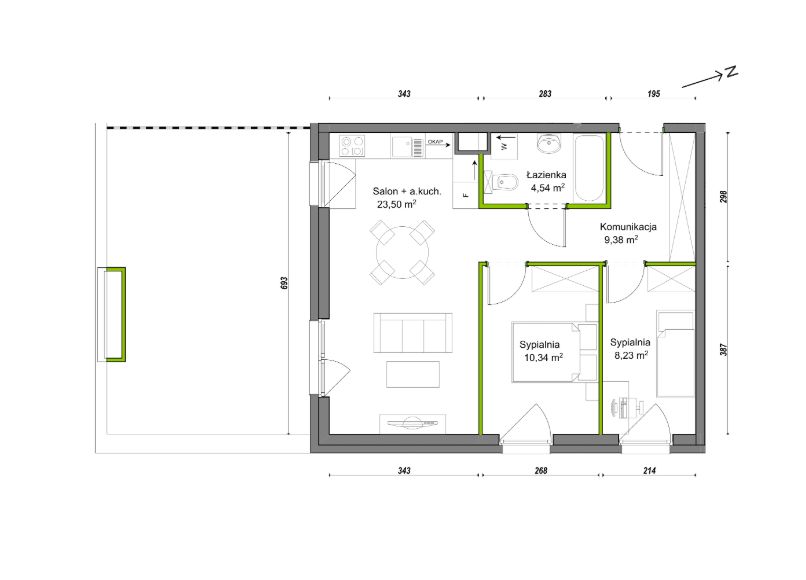 Mieszkanie 3-pokojowe Wrocław Ołtaszyn, ul. Orawska. Zdjęcie 8