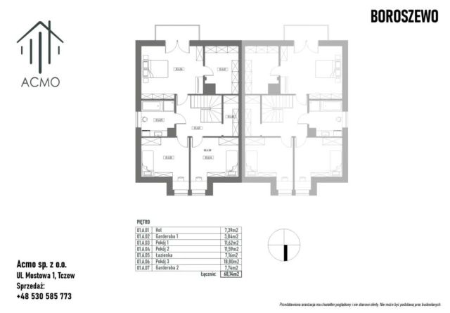 bliźniak, 4 pokoje Boroszewo. Zdjęcie 6