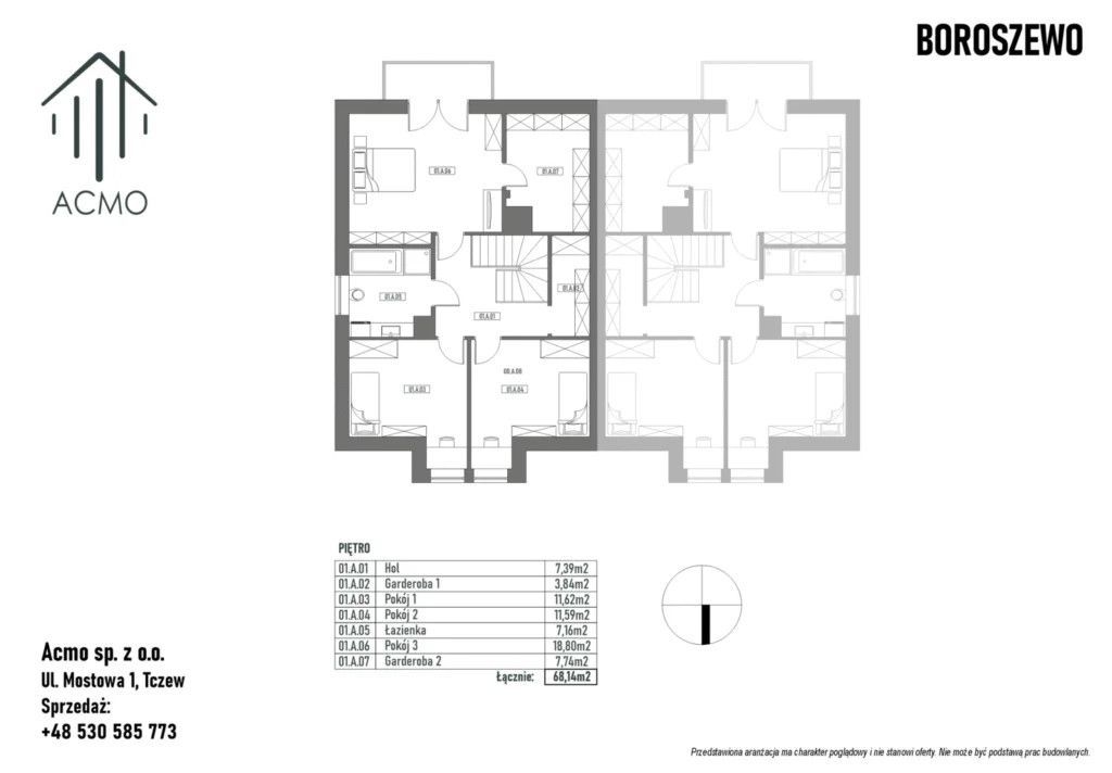 bliźniak, 4 pokoje Boroszewo. Zdjęcie 6