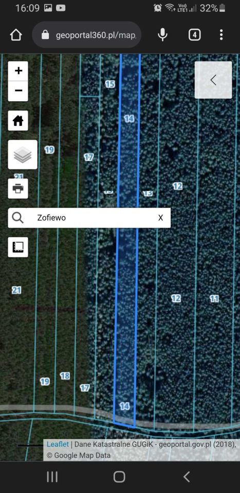 Działka leśna Zofiewo