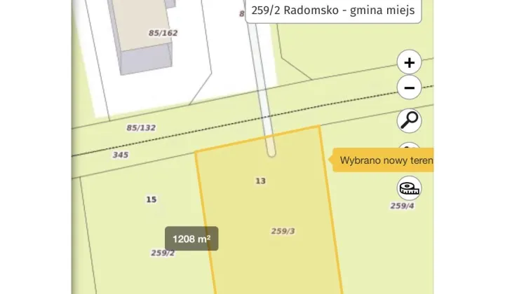 Działka budowlana Radomsko Centrum, Rumiankowa