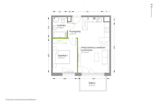 Mieszkanie 2-pokojowe Kraków Czyżyny, ul. Romana Ciesielskiego. Zdjęcie 14