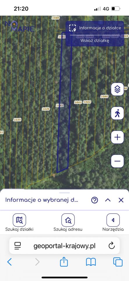 Działka leśna Urzędów, ul. Wodna