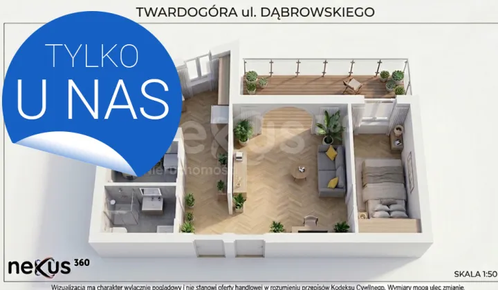 Mieszkanie 2-pokojowe Twardogóra, ul. Henryka Dąbrowskiego