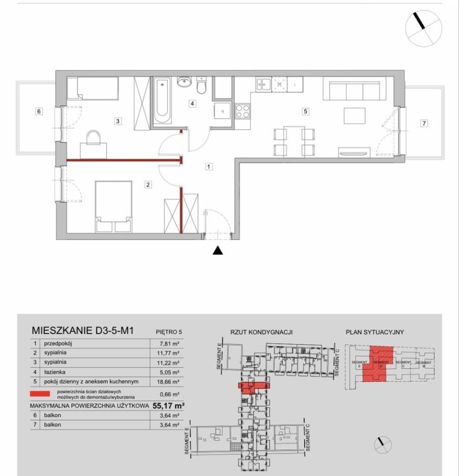 Mieszkanie 3-pokojowe Wrocław Śródmieście, ul. gen. Antoniego Madalińskiego. Zdjęcie 3
