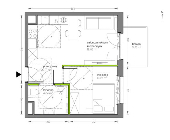 Mieszkanie 2-pokojowe Kraków Płaszów, ul. Myśliwska. Zdjęcie 25