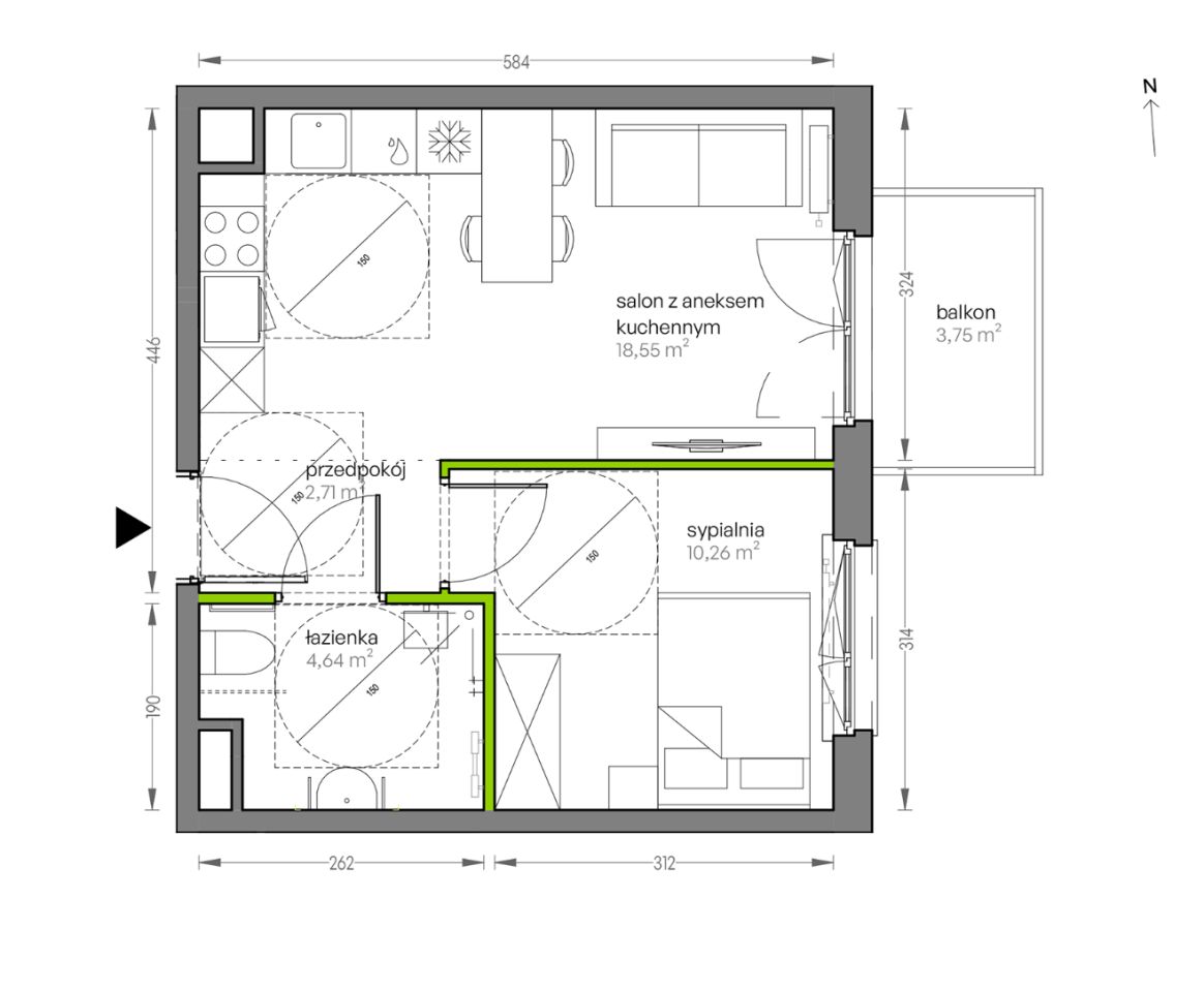 Mieszkanie 2-pokojowe Kraków Płaszów, ul. Myśliwska. Zdjęcie 25
