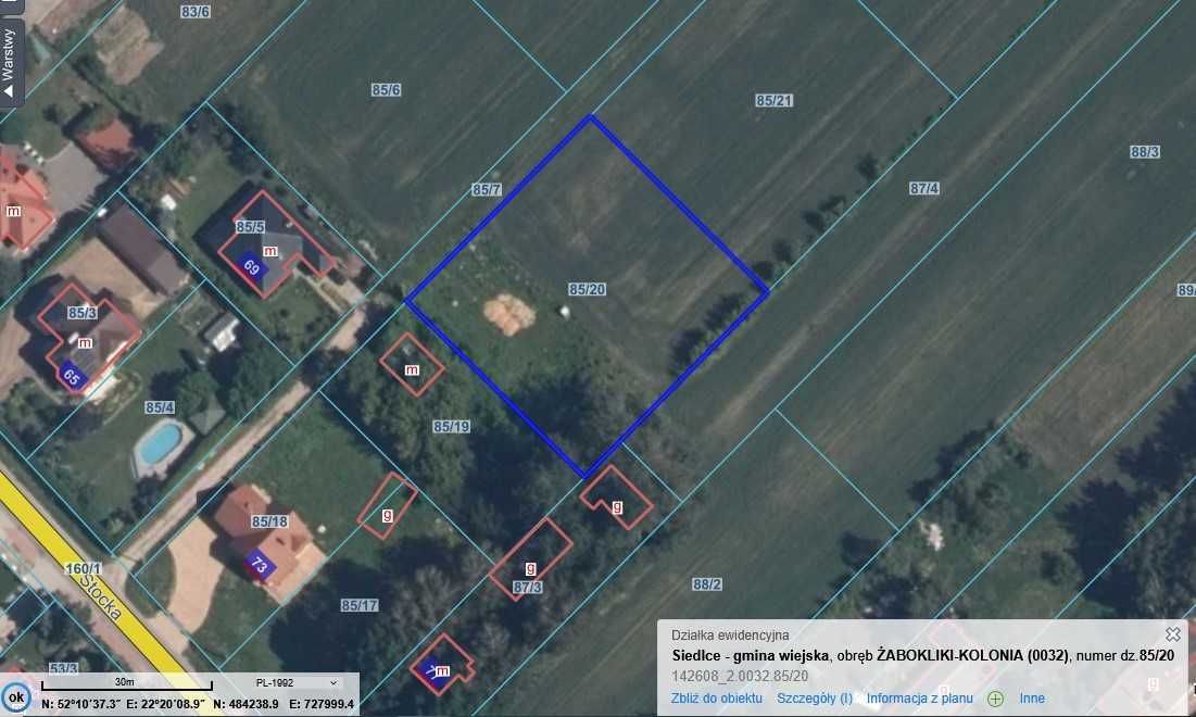 Działka budowlana Żabokliki-Kolonia, ul. Stocka. Zdjęcie 8