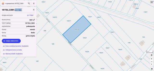 Działka rolna Besko Grabień, ul. Spokojna. Zdjęcie 1