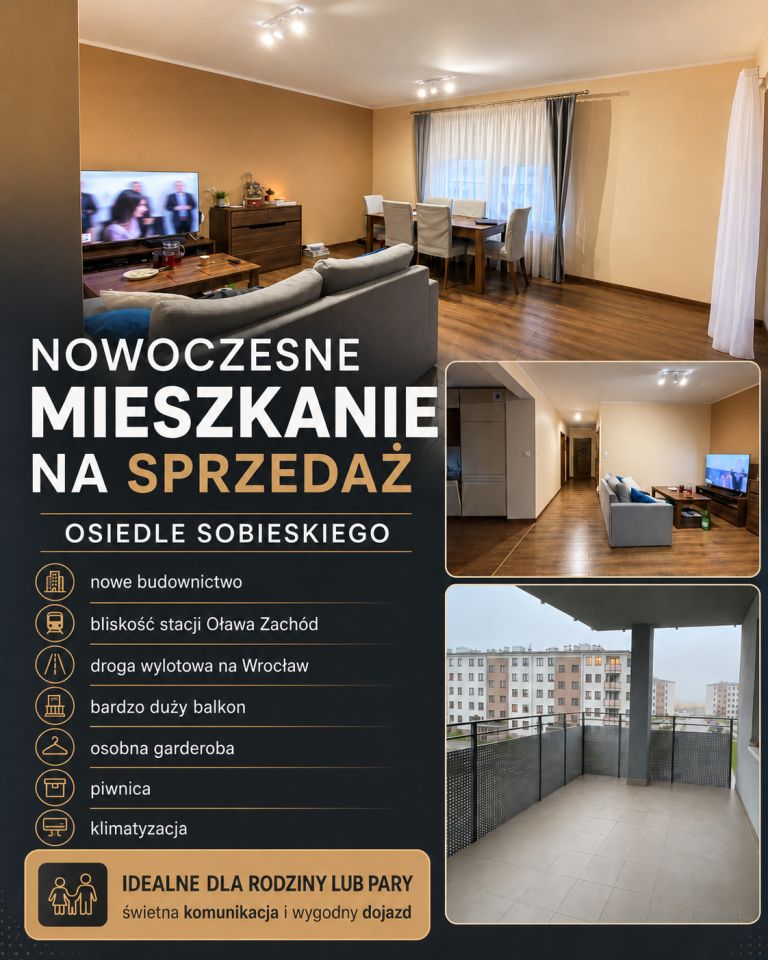 Mieszkanie 3-pokojowe Oława, ul. Jarosława Iwaszkiewicza. Zdjęcie 1