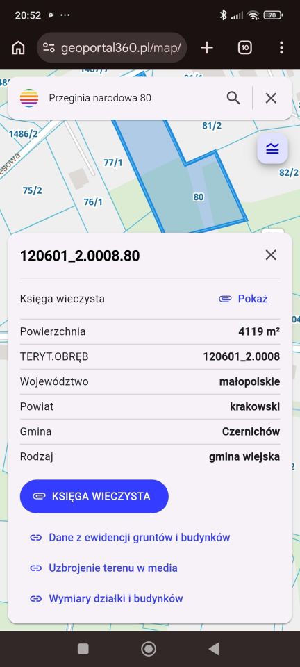 Działka budowlana Przeginia Narodowa, ul. Kresowa. Zdjęcie 2