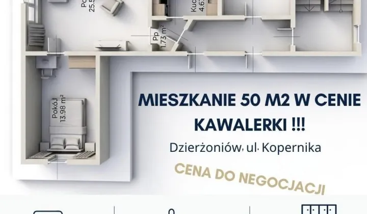 Mieszkanie 2-pokojowe Dzierżoniów, ul. Tadeusza Kościuszki