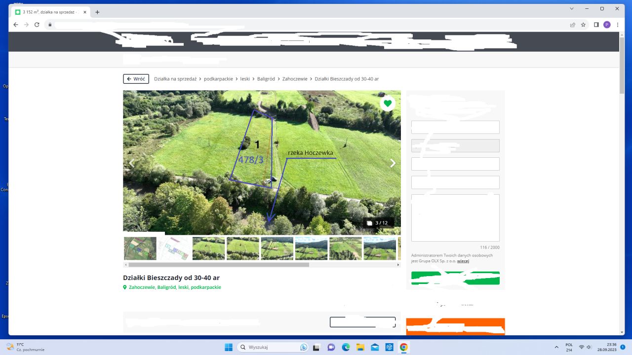 Działka budowlana Zahoczewie Podskała. Zdjęcie 9
