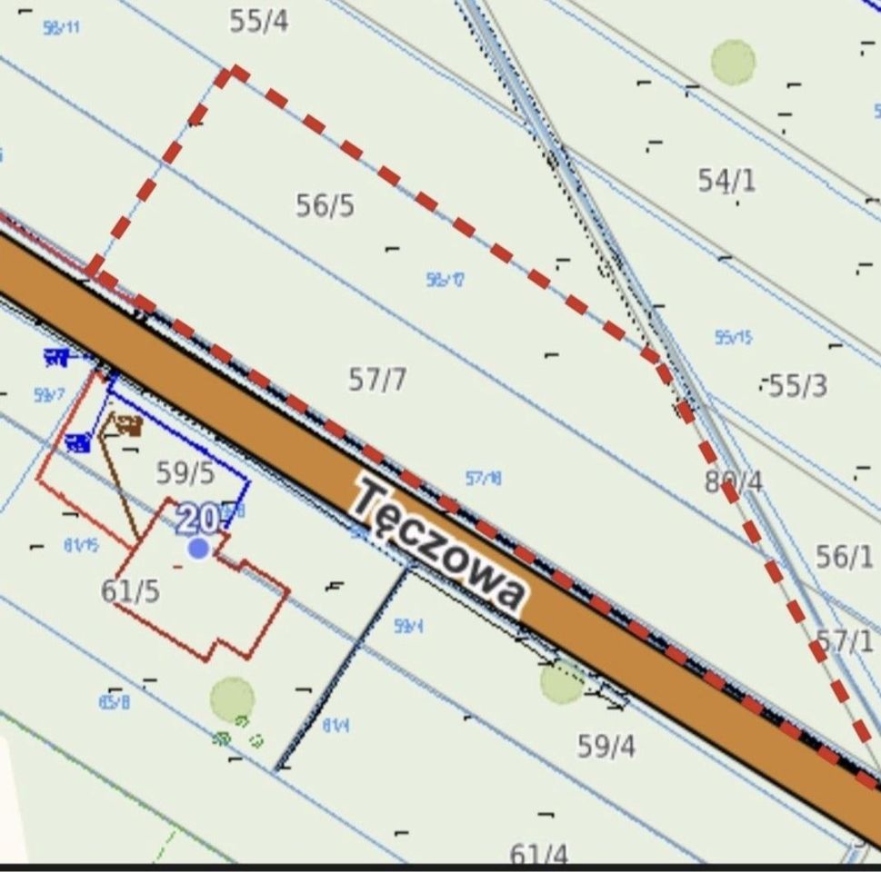 Działka budowlana Kostomłoty Pierwsze, ul. Tęczowa