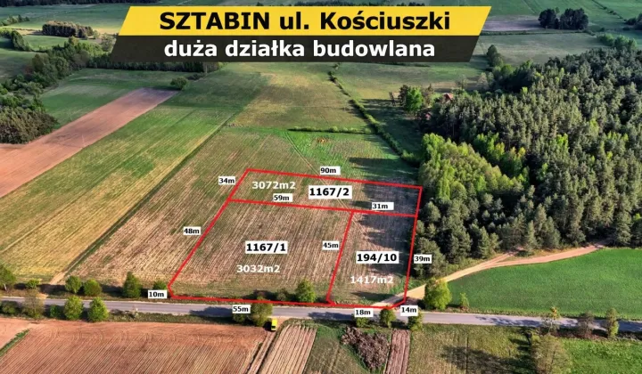 Działka rolno-budowlana Sztabin, ul. Kościuszki