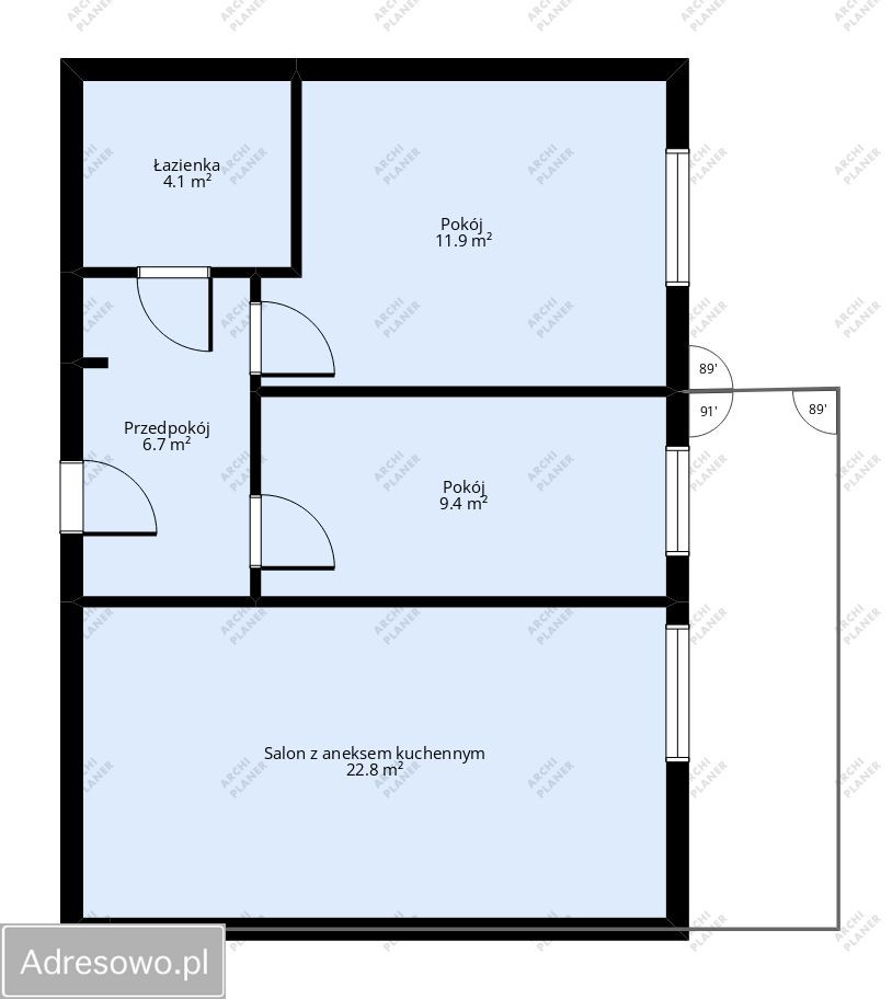 Mieszkanie 3-pokojowe Olsztyn, ul. Ludwika Zamenhofa. Zdjęcie 3