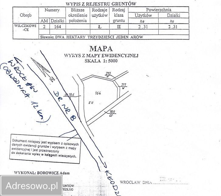 Działka inwestycyjna Wilczkowice. Zdjęcie 3