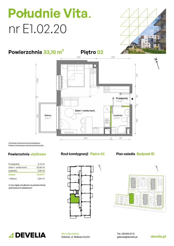 Mieszkanie 1-pokojowe Gdańsk Orunia Górna, ul. Kazimierza Wielkiego. Zdjęcie 7