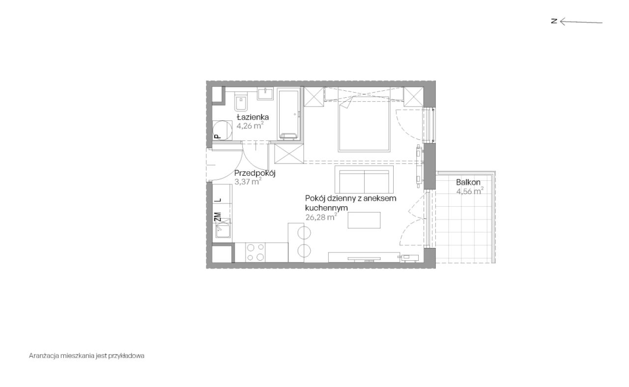 Mieszkanie 1-pokojowe Kraków Czyżyny, ul. Romana Ciesielskiego. Zdjęcie 14