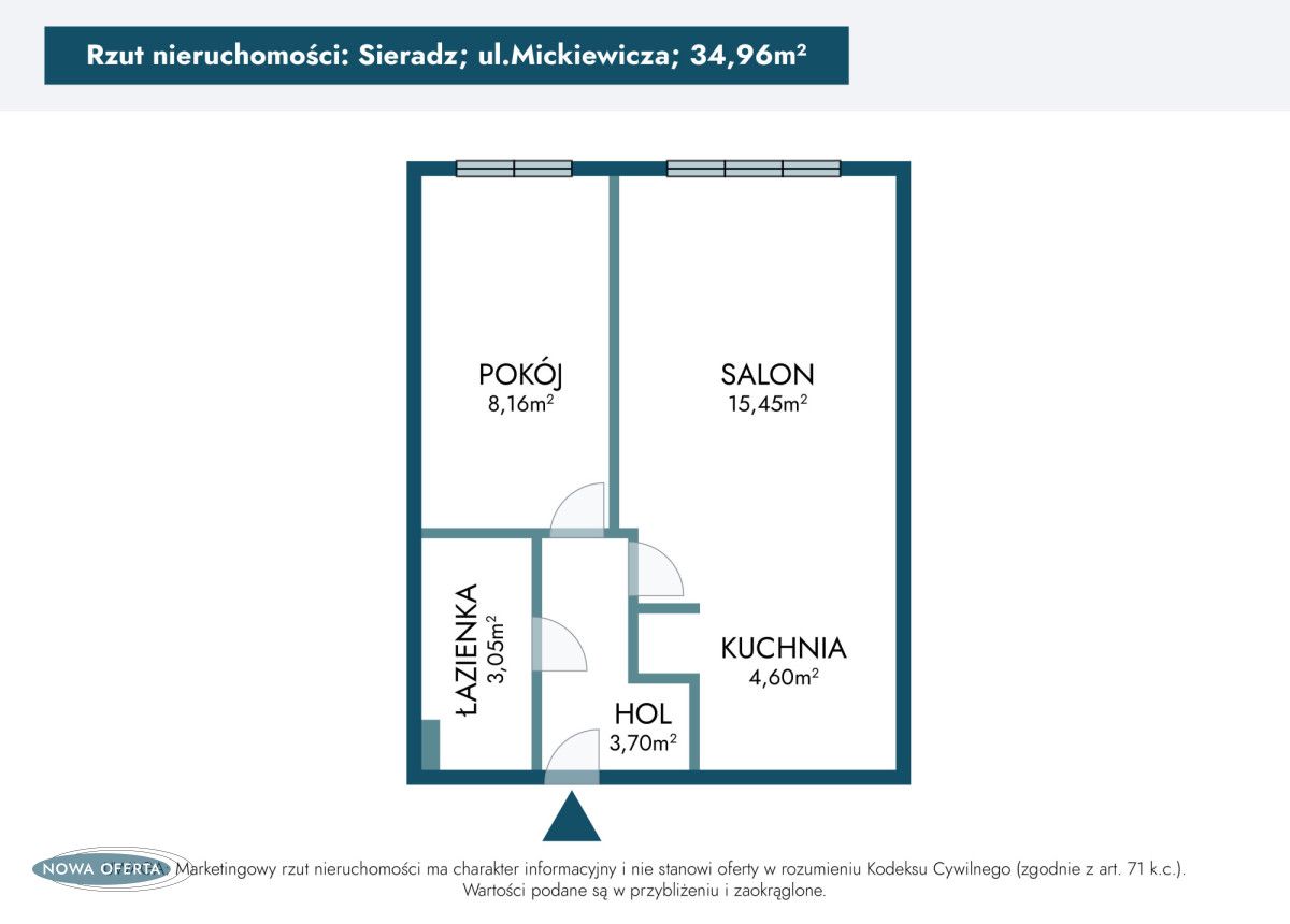 Mieszkanie 2-pokojowe Sieradz, ul. Adama Mickiewicza. Zdjęcie 13