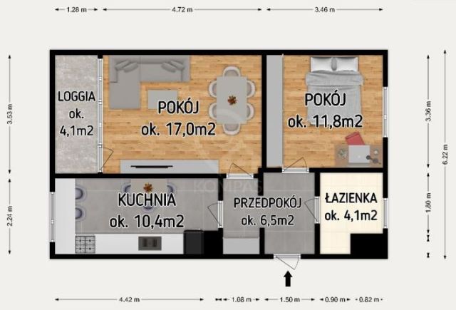 Mieszkanie 2-pokojowe Wrocław, ul. Komorowska. Zdjęcie 16