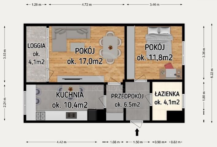 Mieszkanie 2-pokojowe Wrocław, ul. Komorowska. Zdjęcie 16