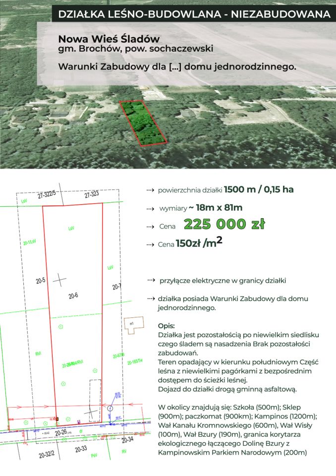 Działka rolno-budowlana Nowa Wieś-Śladów. Zdjęcie 5