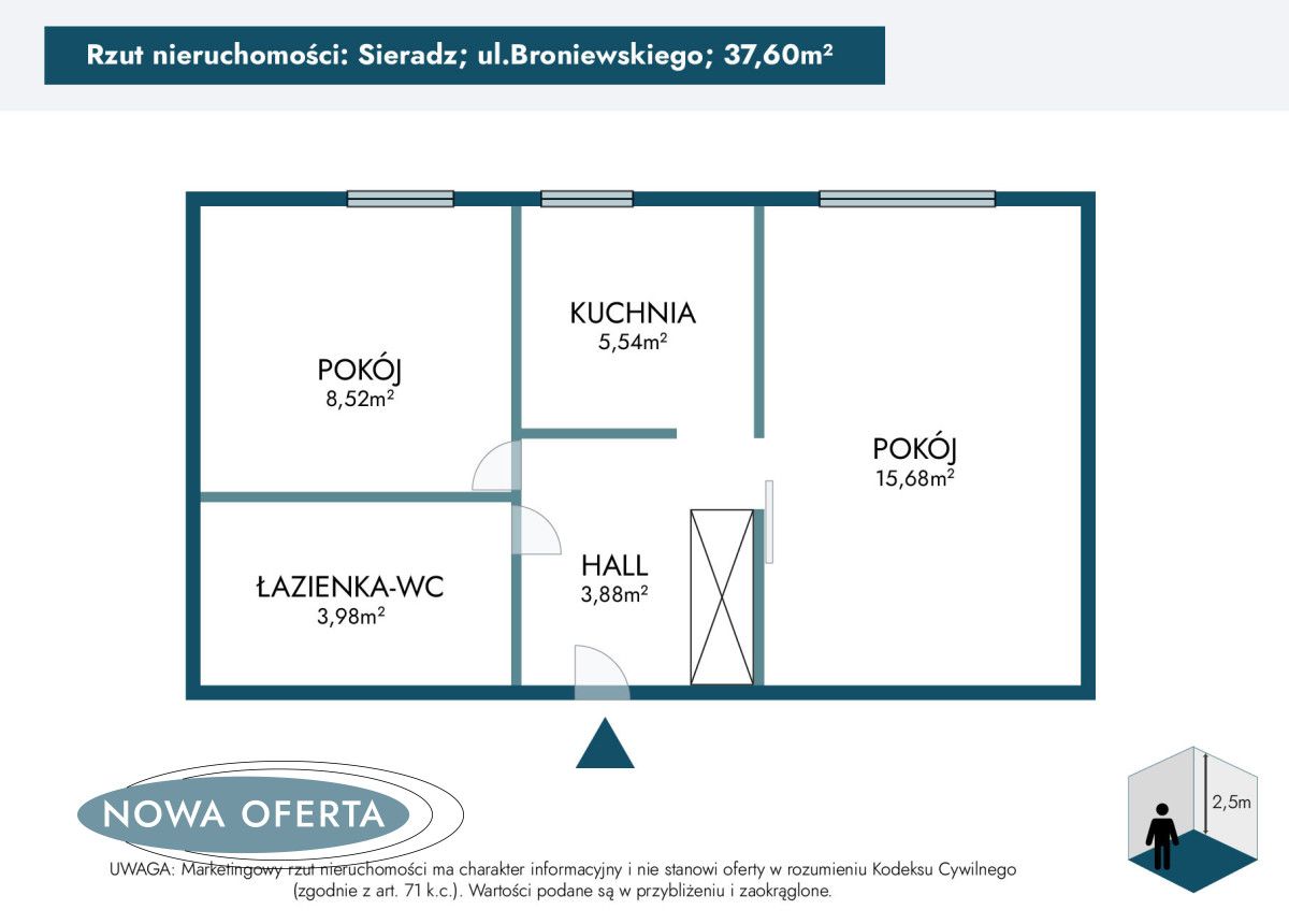 Mieszkanie 2-pokojowe Sieradz, ul. Władysława Broniewskiego. Zdjęcie 15