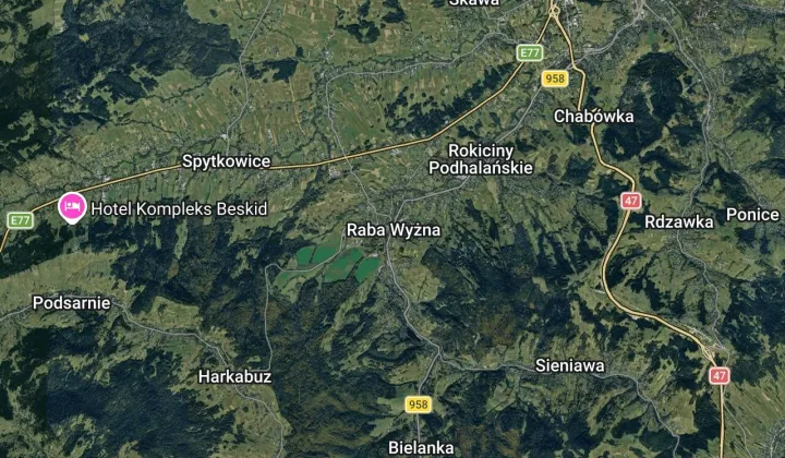 Działka budowlana Raba Wyżna Kapołkówka, Raba Wyzna