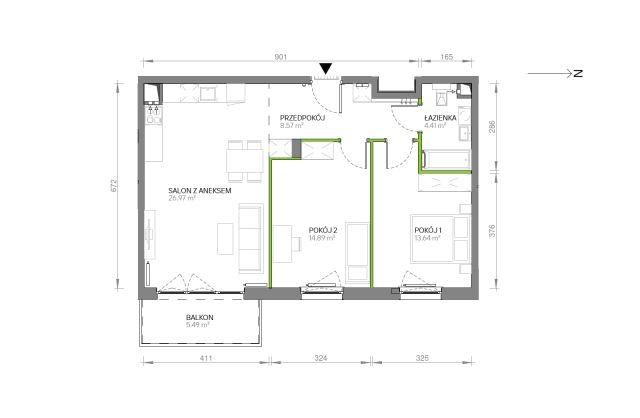 Mieszkanie 3-pokojowe Gdańsk Chełm, ul. Ptasia. Zdjęcie 7