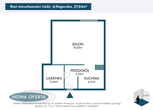 Mieszkanie 1-pokojowe Łódź Stare Polesie, ul. Rzgowska. Zdjęcie 12