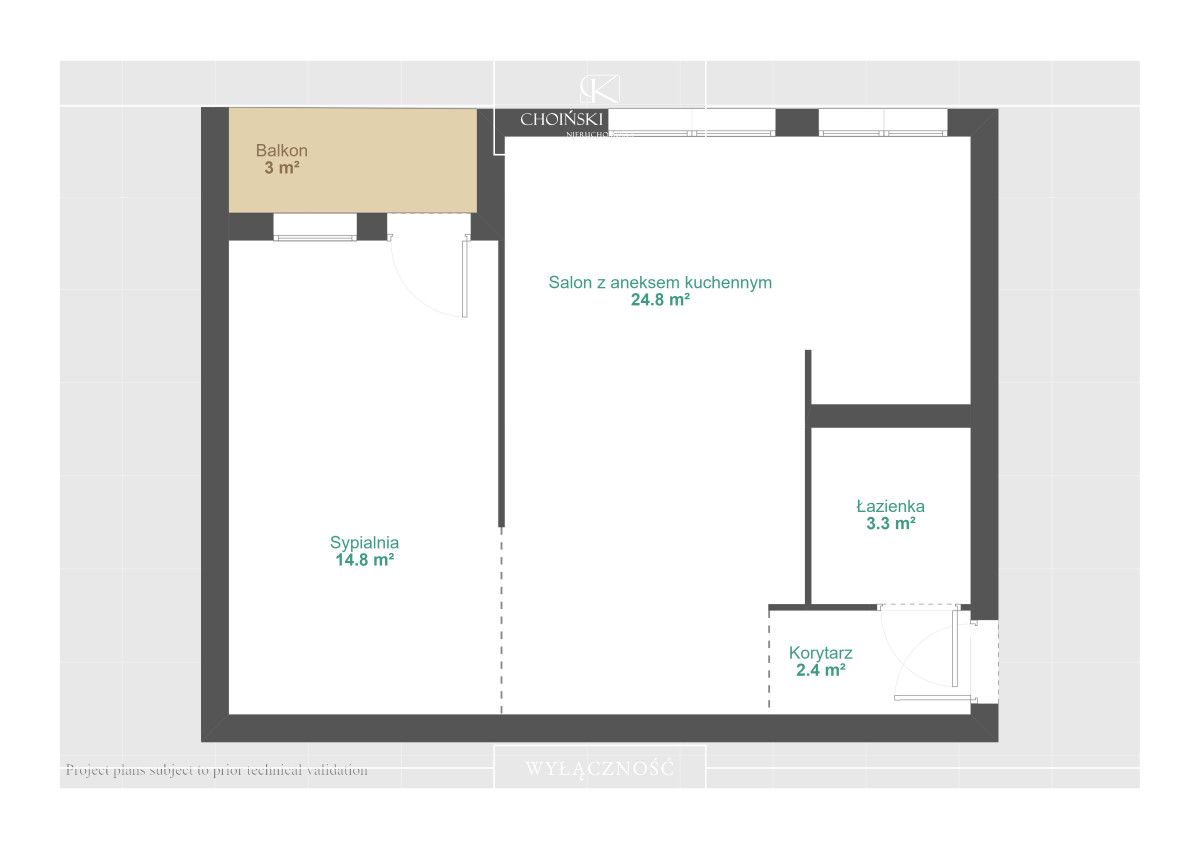 Mieszkanie 2-pokojowe Poznań Rataje, os. Bohaterów II Wojny Światowej. Zdjęcie 12