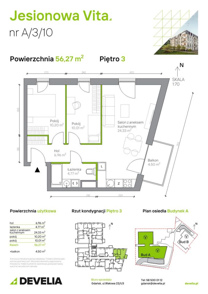 Mieszkanie 3-pokojowe Gdańsk Wrzeszcz, ul. Jesionowa. Zdjęcie 6