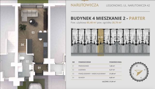 dom szeregowy, 4 pokoje Legionowo, ul. Gabriela Narutowicza. Zdjęcie 7