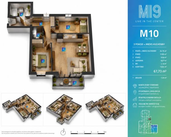 Mieszkanie 3-pokojowe Łódź Stare Polesie, ul. Romualda Mielczarskiego. Zdjęcie 2
