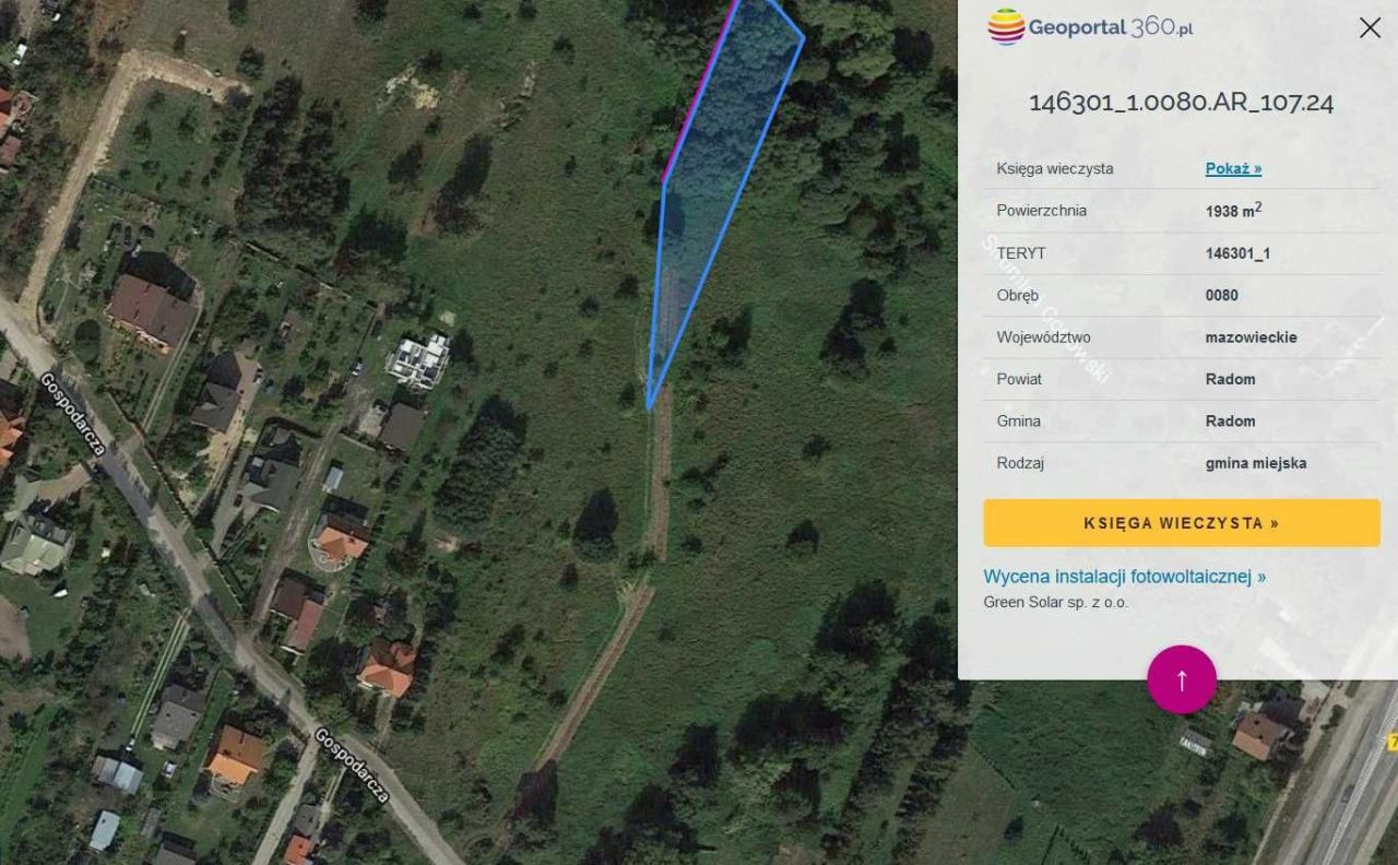 Działka rolno-budowlana Radom Żakowice, ul. Gospodarcza. Zdjęcie 3