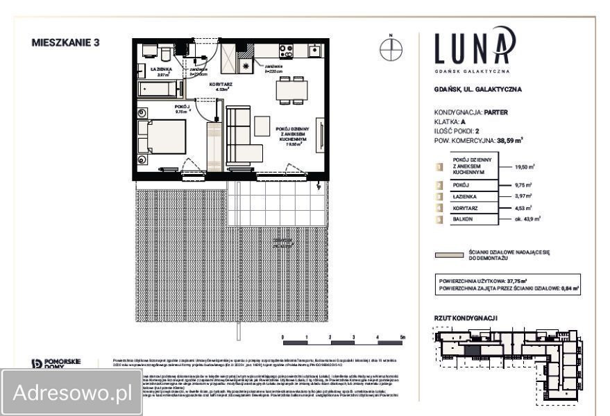 Mieszkanie 2-pokojowe Gdańsk Osowa, ul. Homera. Zdjęcie 18