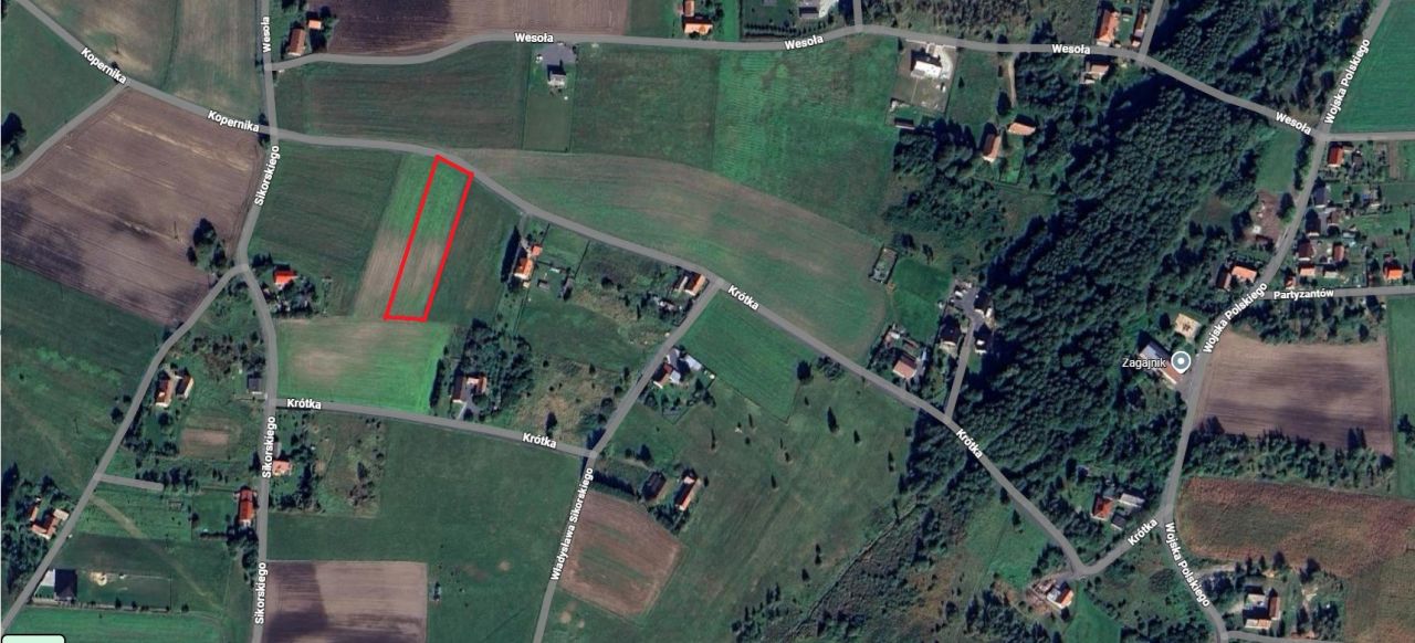 Działka rolno-budowlana Wykroty, ul. Krótka. Zdjęcie 1
