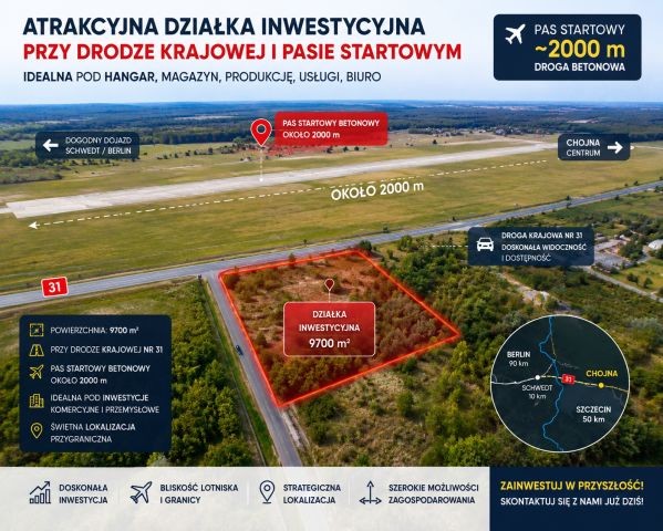 Działka inwestycyjna Chojna, ul. Hangarowa. Zdjęcie 1