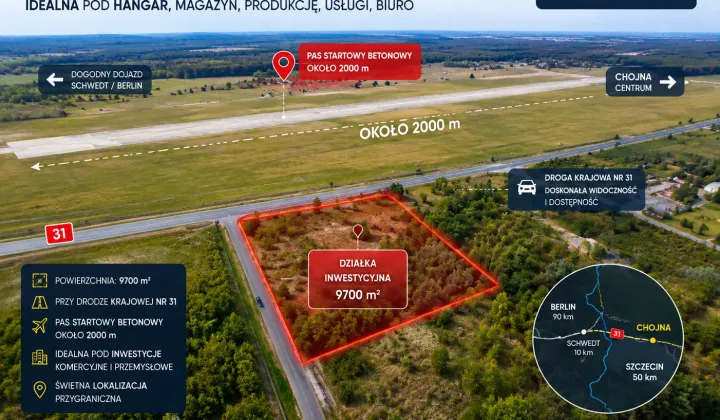Działka inwestycyjna Chojna, ul. Hangarowa