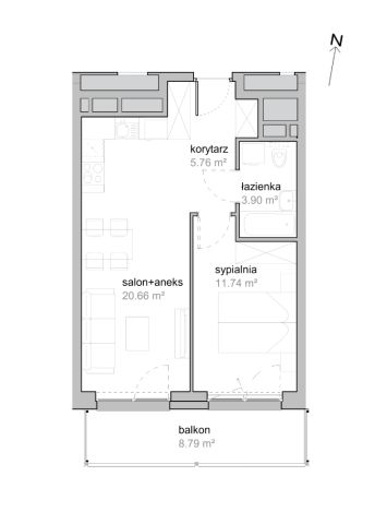Mieszkanie 2-pokojowe Wrocław Tarnogaj, ul. Piękna. Zdjęcie 7